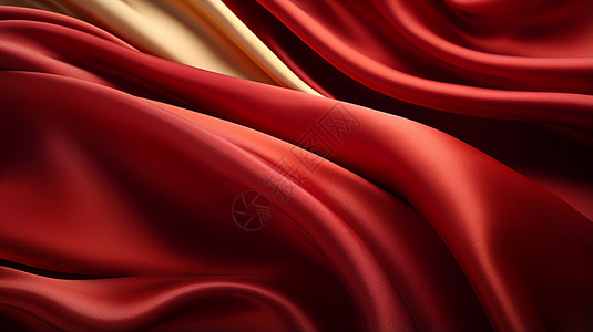 丝滑的红色丝绸背景图片