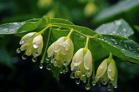 海豹花上的雨滴高清图片