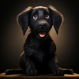 纯黑色的大狗背景图片