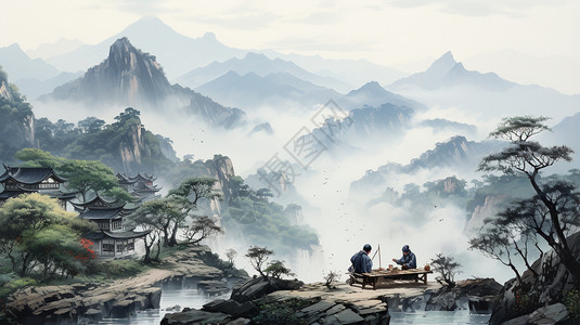 中国写意山水画图片