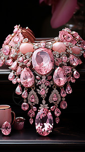 面部产品海报粉色的珠宝海报背景