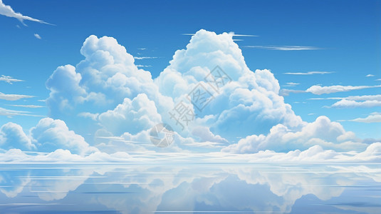 蓝天上的白云背景图片