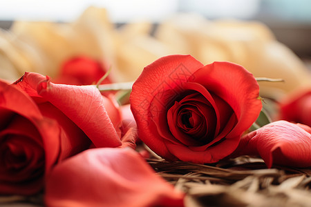 装饰的红玫瑰背景图片