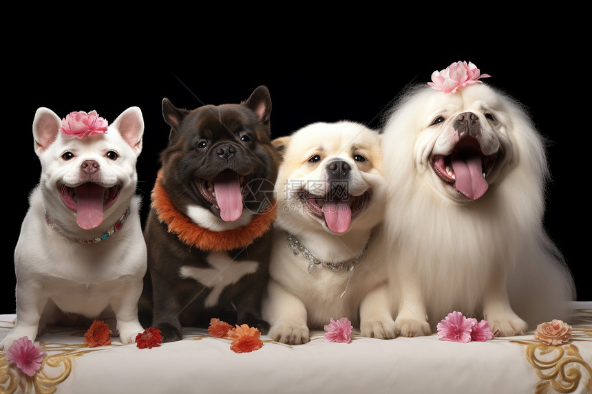 笑容可掬的小狗团队图片