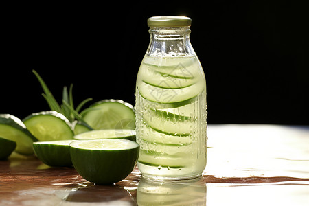 绿色的青瓜饮料图片