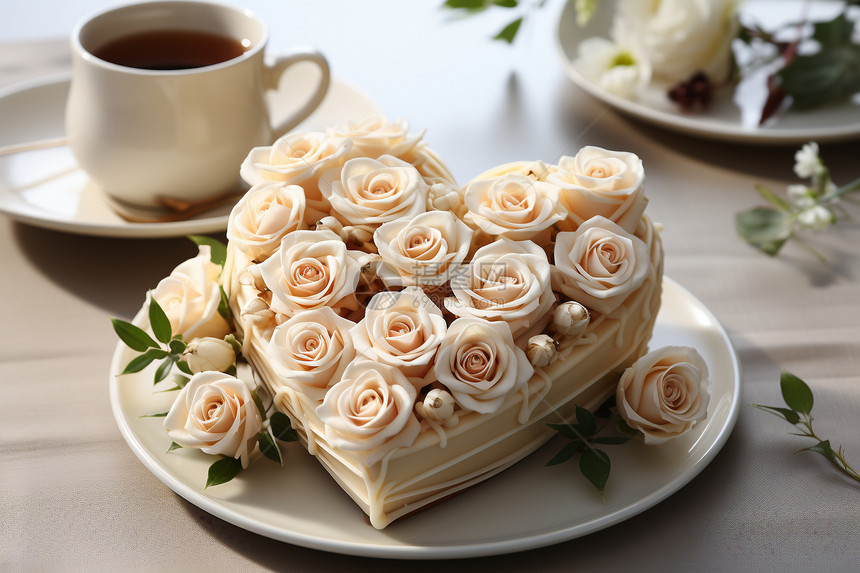 浪漫的奶油蛋糕图片