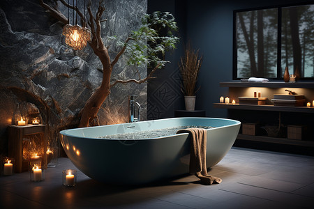 浪漫的浴缸背景图片