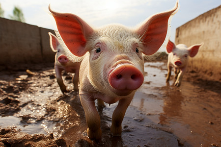 农场的小猪背景图片