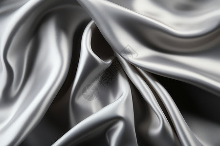 灰色丝绸背景光滑的银色丝绸背景