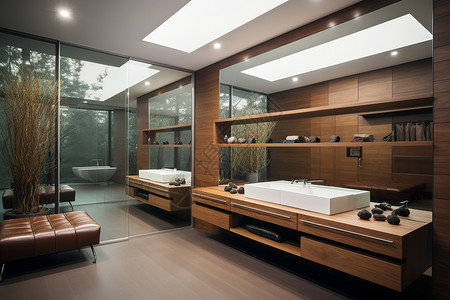 现代简约的浴室背景图片