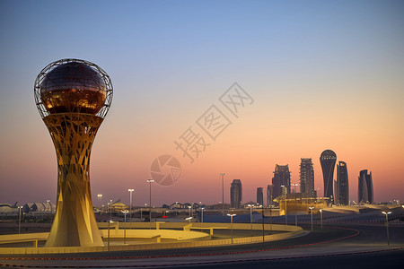 卡塔尔航空公司卡塔尔的城市建筑背景