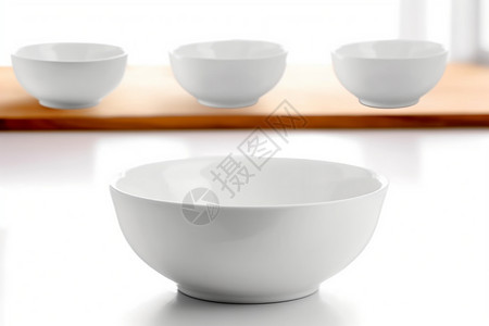 白色的碗白色的瓷碗配设计图片