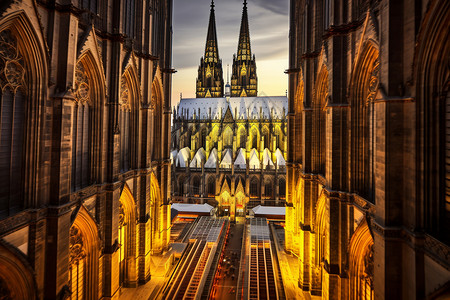 古典的科隆大教堂高清图片