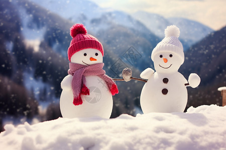 冬日的雪人图片
