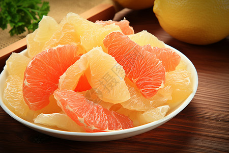 夏日清新柚子图夏日的美味柚子背景