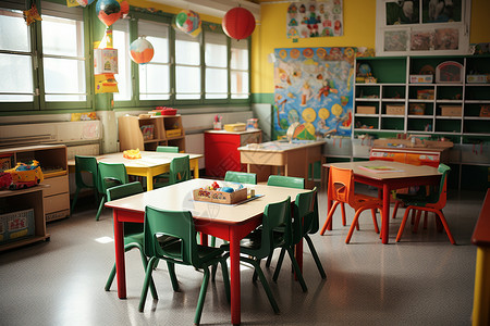 教育装备幼儿园的室内背景