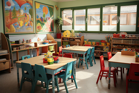 幼儿园的教室装饰背景图片