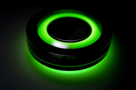 绿色的发光按钮图片