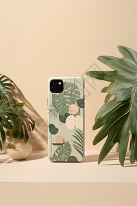 植物元素的手机壳设计背景图片