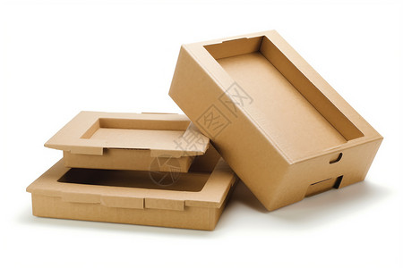 扁平化空盒子有盖子的小纸盒背景