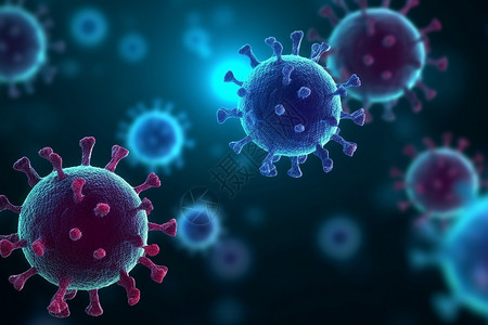 漂浮的冠状病毒细胞背景图片