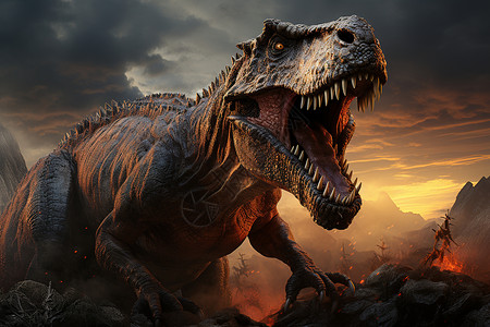 史前世界恐龙插画背景图片