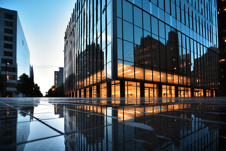 现代的玻璃建筑物背景图片
