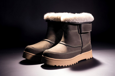 雪地靴鞋子冬季的雪地靴背景