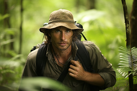 丛林冒险的男人图片