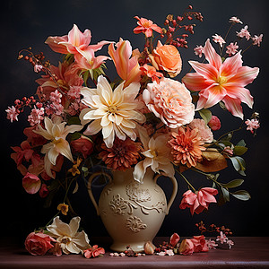 插花课插在花瓶中的鲜花背景