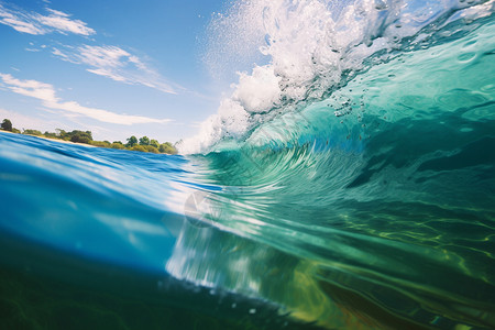 自然蓝色的海浪图片