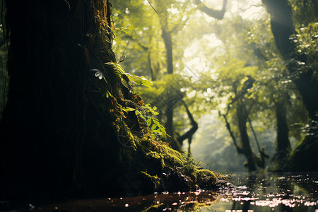 神秘森林森林的地面大自然高清图片