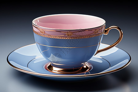 浅色悬浮装饰浅色和谐杯子和茶碟套装背景