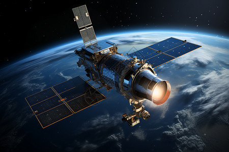 太空卫星地球观测卫星传感器背景