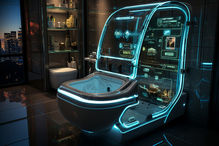 未来升级的洗浴空间背景图片