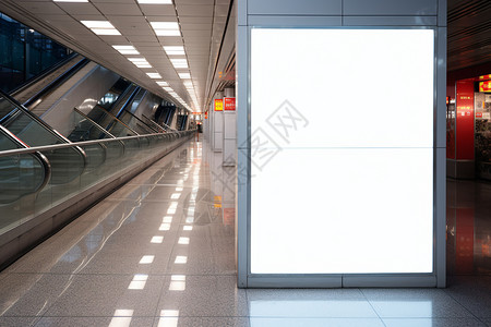 地铁设施地铁站里的商业广告牌背景