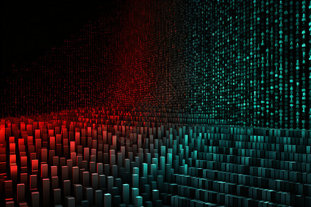 红绿二进制数字构成可识别的图形背景图片