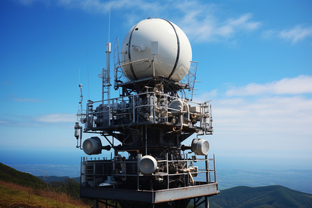 电讯设备电讯塔的球状物背景
