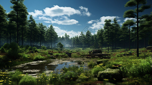 大面积林场背景图片
