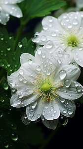 麦拉风节气雨滴花朵背景