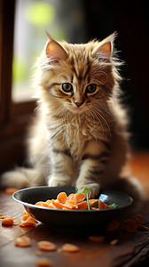 猫吃食物背景图片