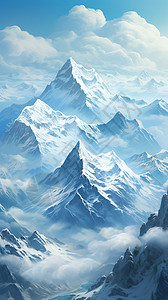 雪山山峰背景图片