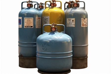 易燃气体危险丙烷罐高清图片