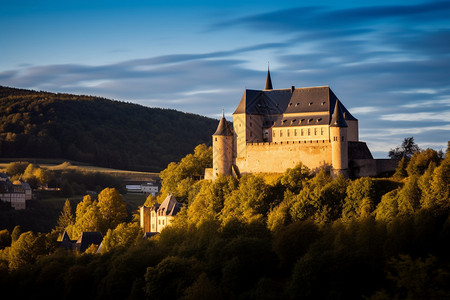 卢森堡历史城堡背景