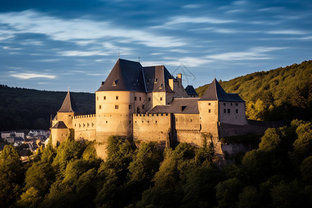 卢森堡为背景的堡垒高清图片