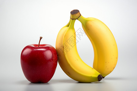 新鲜的苹果和香蕉图片