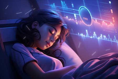 智能检测设备智能睡眠监测设备插画