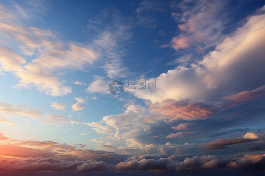 夕阳余晖下的云彩图片