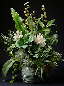 美丽的植物花瓶图片