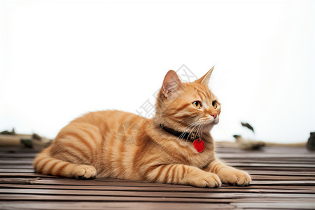 清蒸老虎斑木板上的猫咪背景